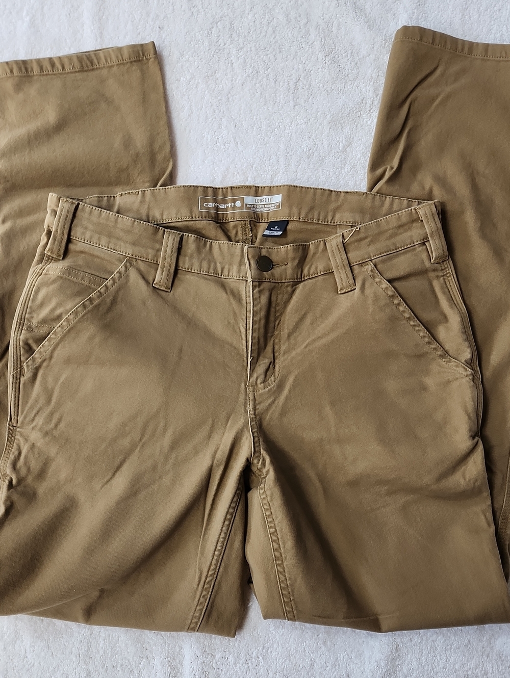 Carhartt Women’s Tan Relaxed Fit Carpenter Pants Size 6 Preowned